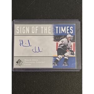 2000-01 SP Authentic #HS Henrik Sedin Sign of the Times